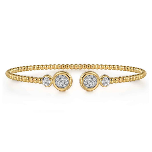 Diamond Bujukan Bangle in 14k White and Yellow Gold