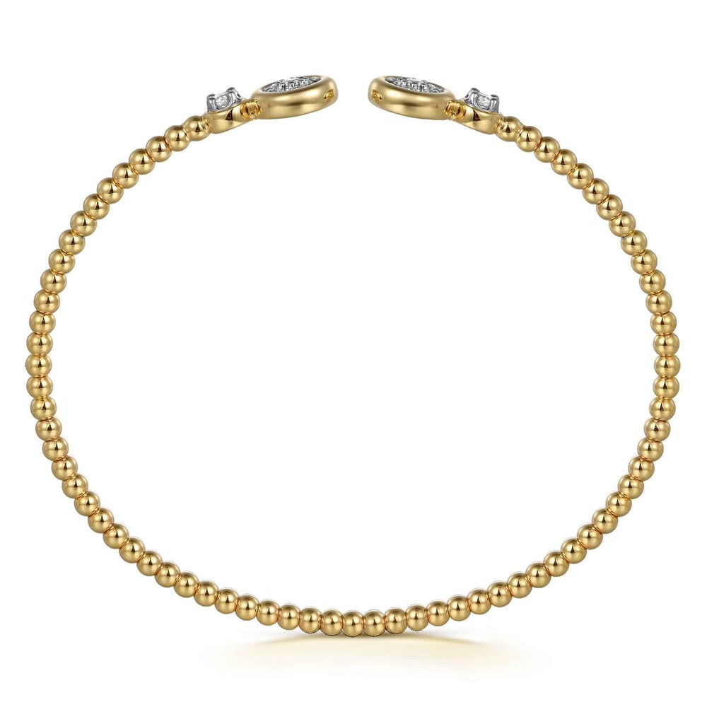 Diamond Bujukan Bangle in 14k White and Yellow Gold