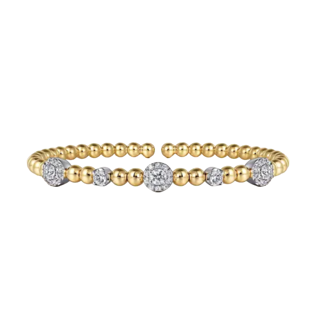 Diamond Station Split Bangle Bracelet