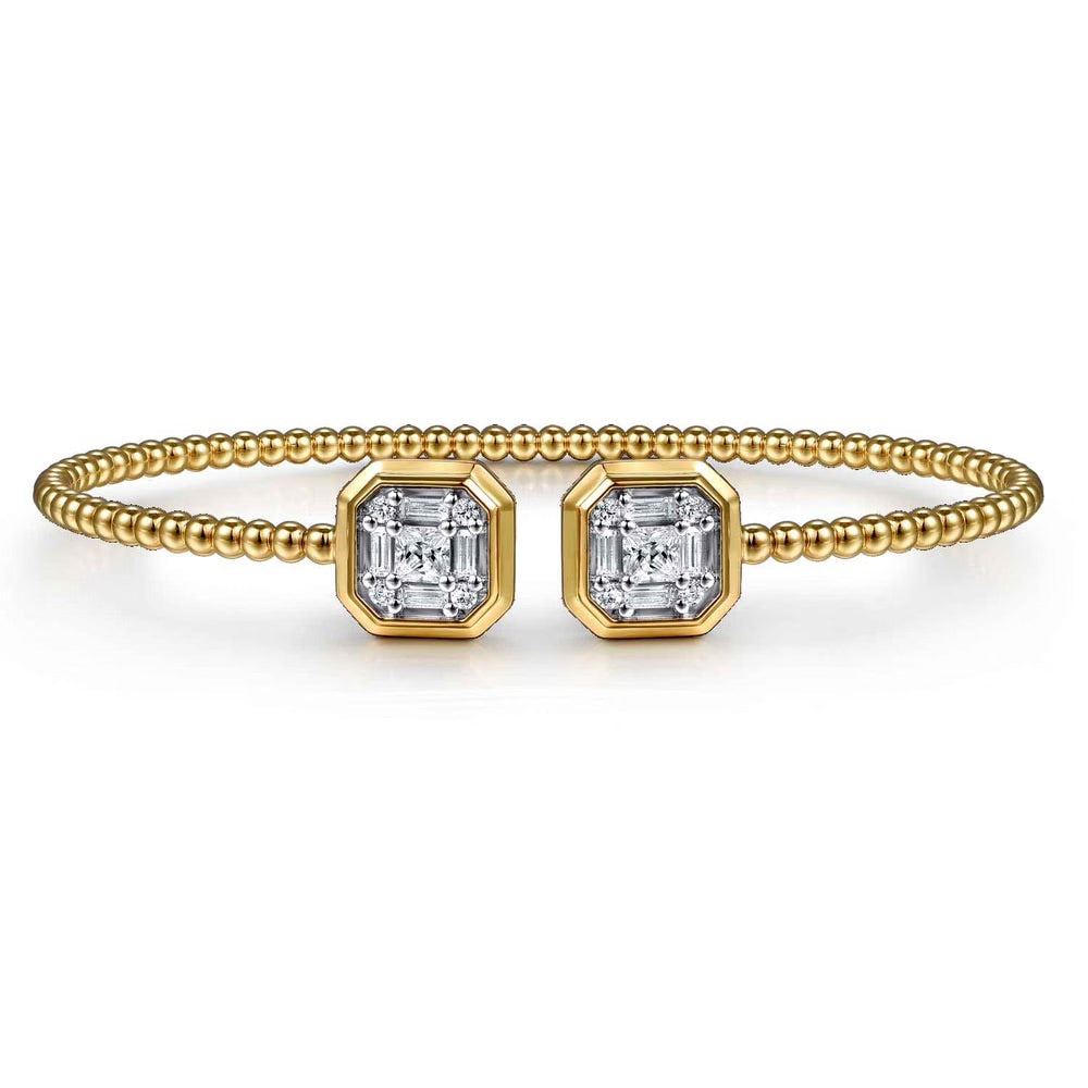 Bujukan And Diamond Split Bangle with Round, Princess and Baguette Diamonds