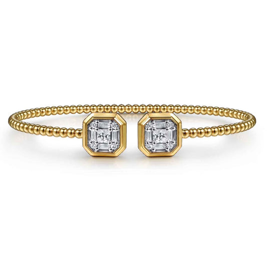 Bujukan And Diamond Split Bangle with Round, Princess and Baguette Diamonds