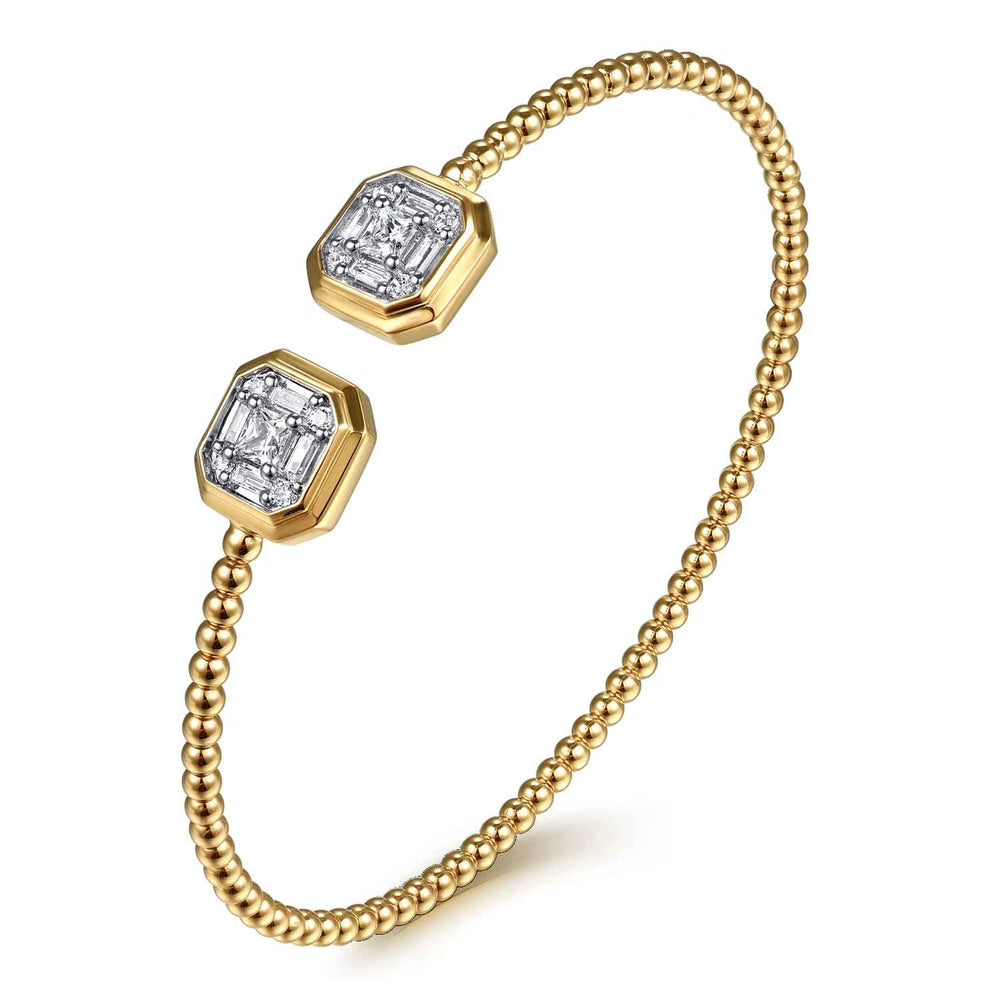 Bujukan And Diamond Split Bangle with Round, Princess and Baguette Diamonds
