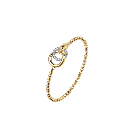 Gold and Diamond Double Circle Bracelet