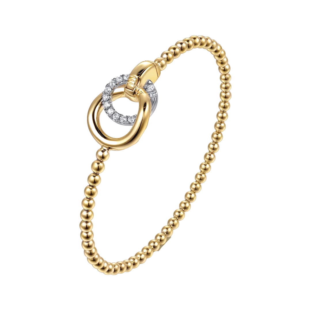 Double Circle Bangle Bracelet with Diamonds