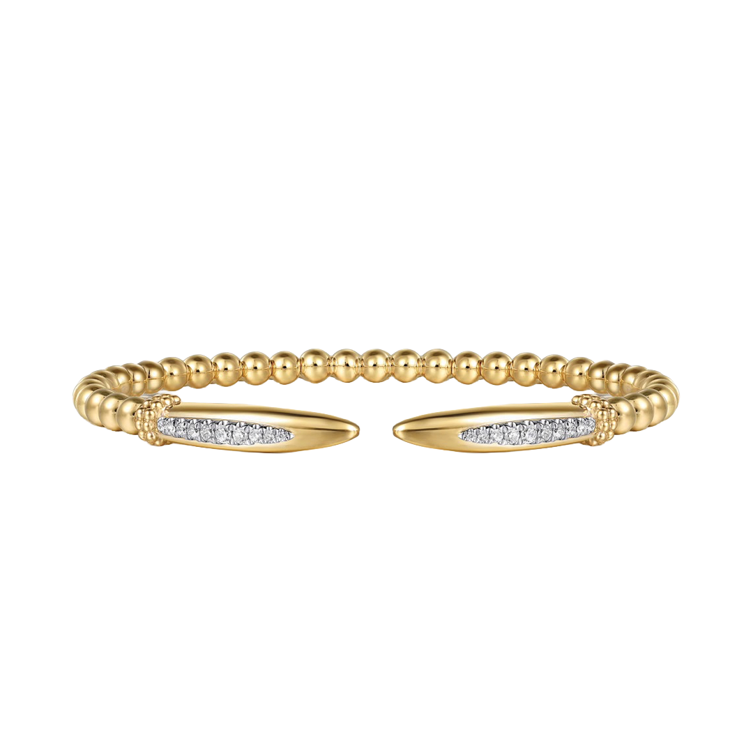 Spike Open Bangle Bracelet with Diamonds