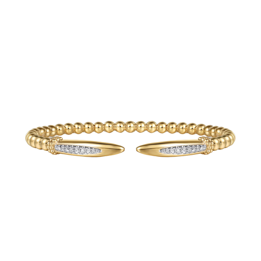 Spike Open Bangle Bracelet with Diamonds