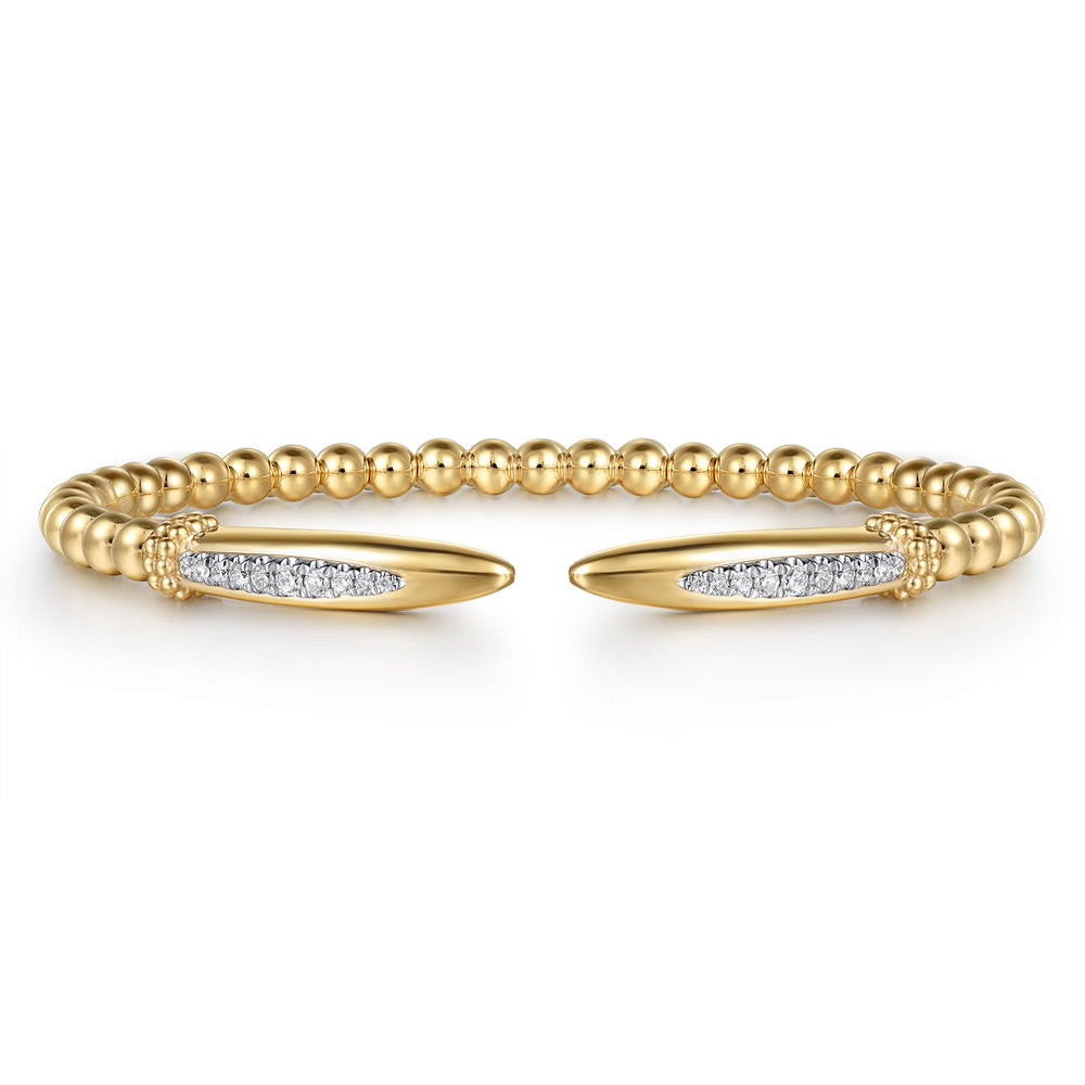 Spike Open Bangle Bracelet with Diamonds
