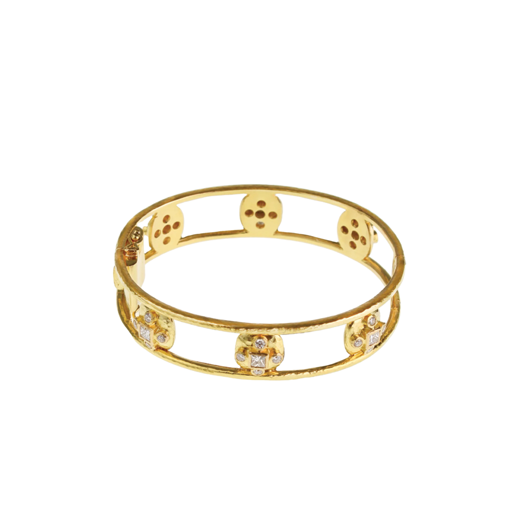 Open Tube and Diamond Bangle