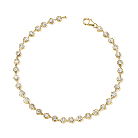 Illusion Bezel Set Bracelet with Round Cut Diamonds in 14K Yellow Gold