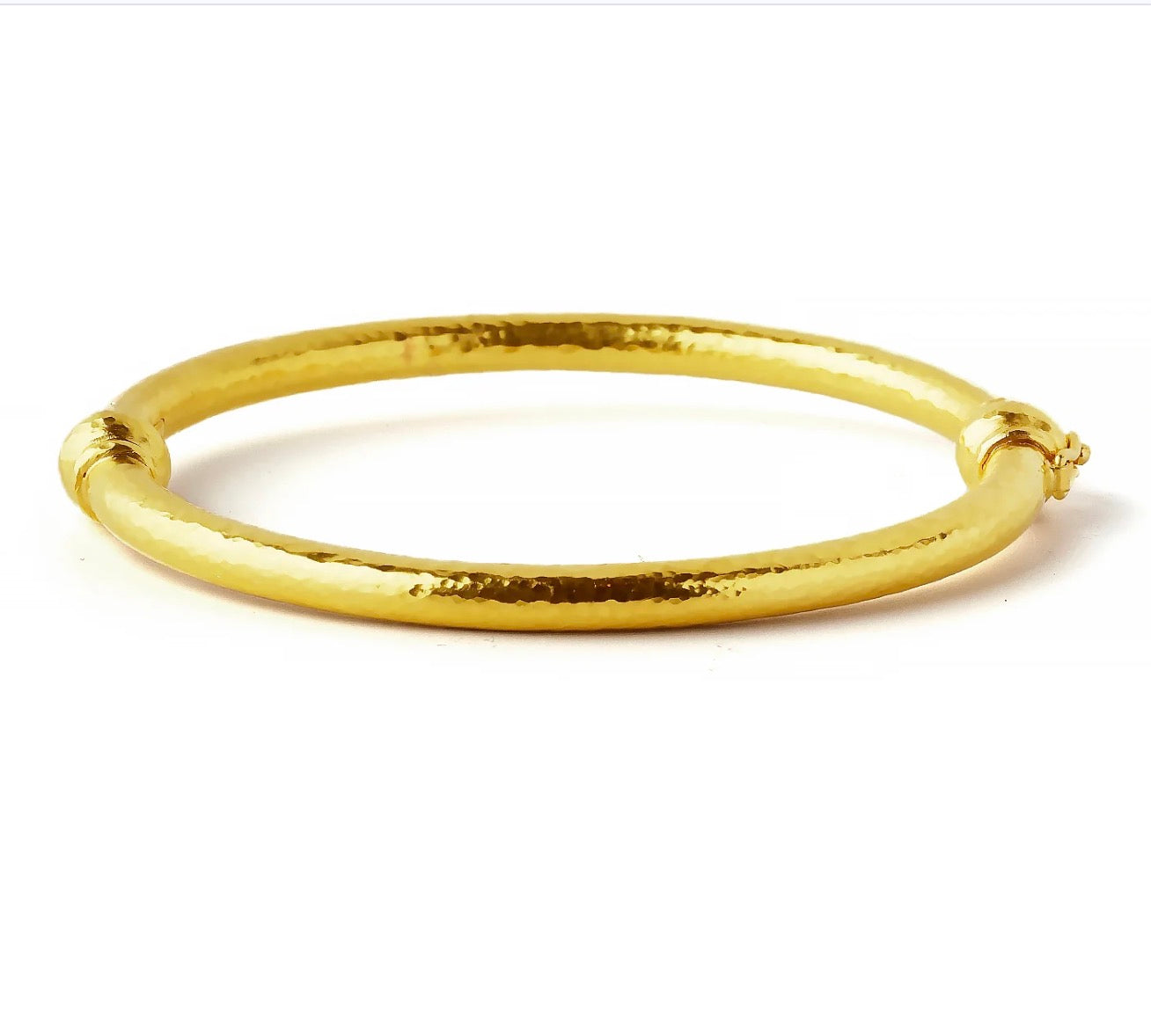 Gold Heavy Wire Hinged Bangle