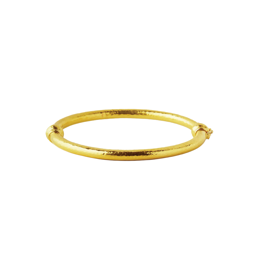 Gold Heavy Wire Hinged Bangle