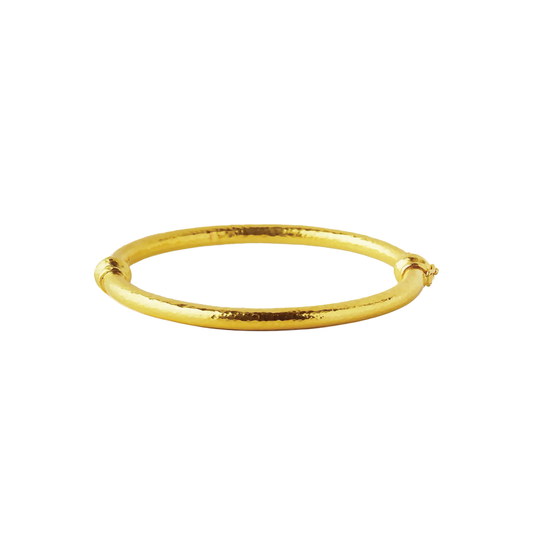 Gold Heavy Wire Hinged Bangle