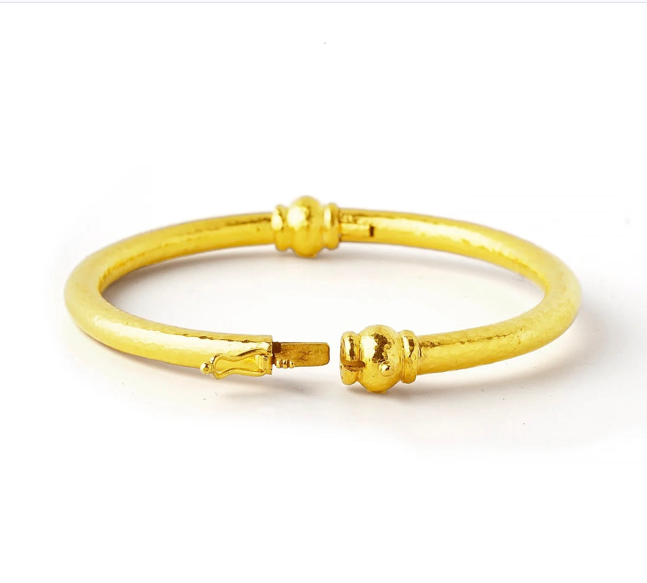 Gold Heavy Wire Hinged Bangle