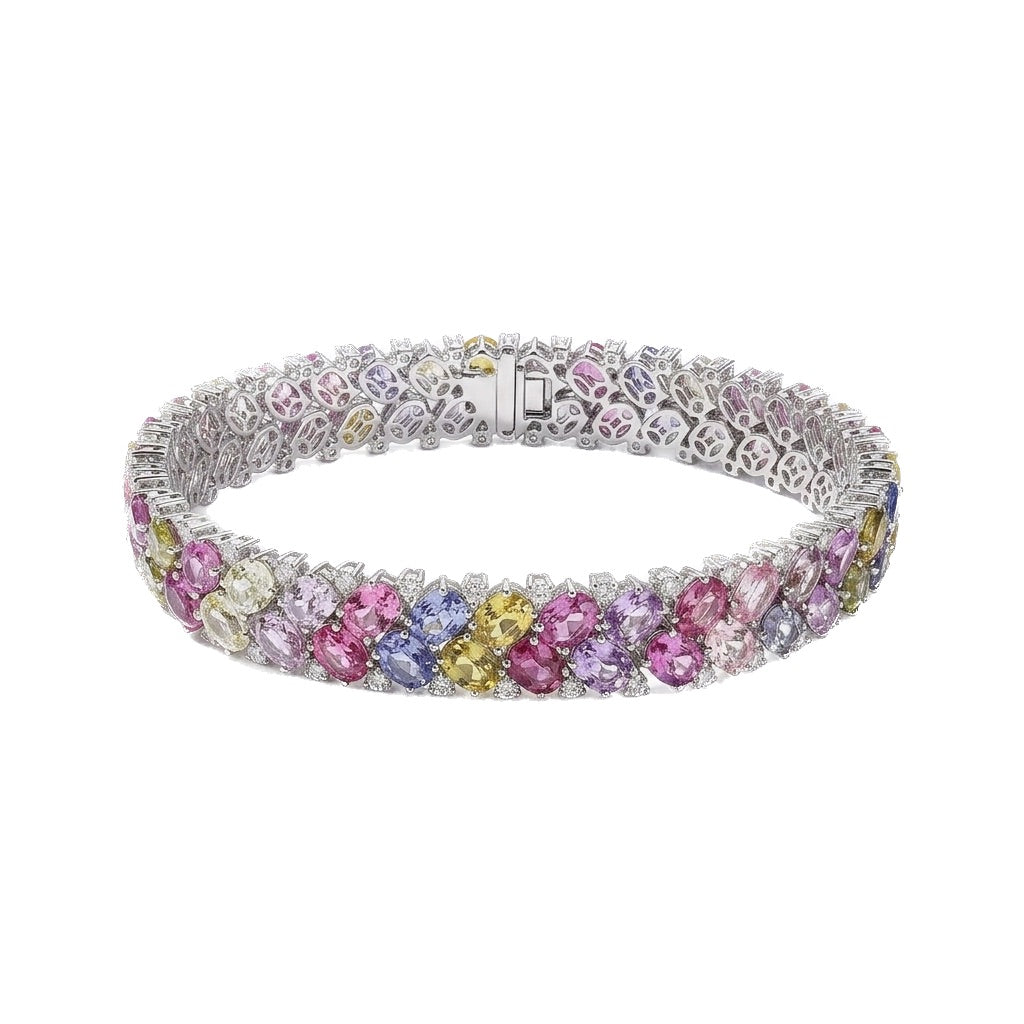 Diamond and Multicolored Sapphire Bracelet