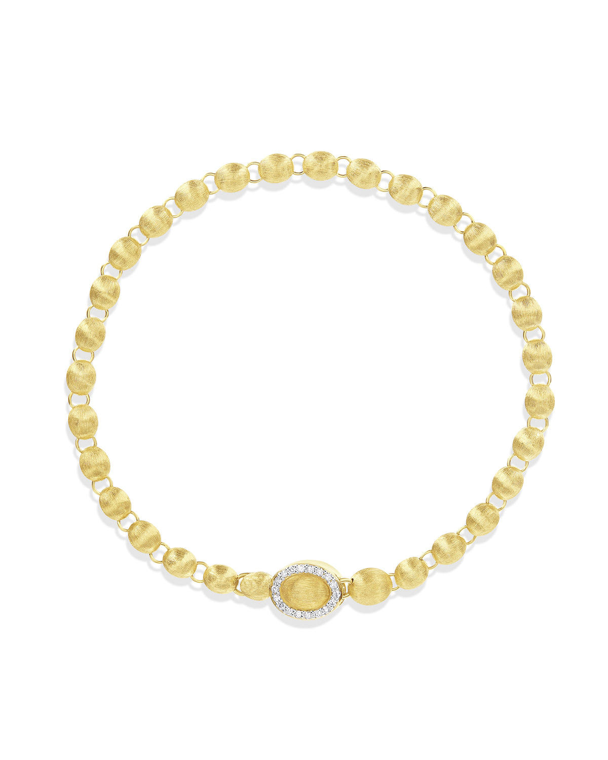Slim Hand Engraved Gold and Diamond Bracelet