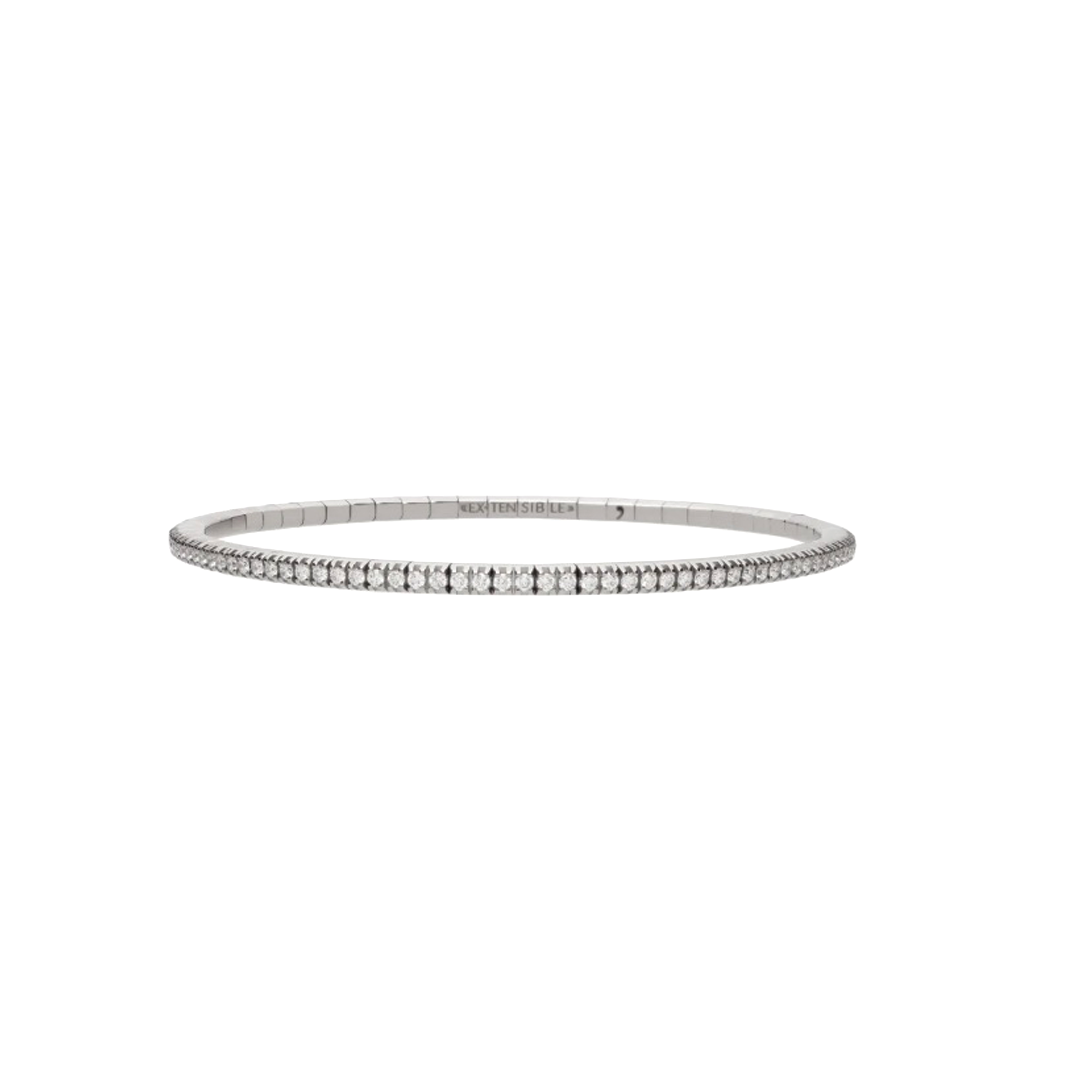 Stretch Diamond Tennis Bracelet in White Gold