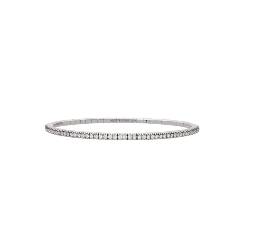 Stretch Diamond Tennis Bracelet in White Gold