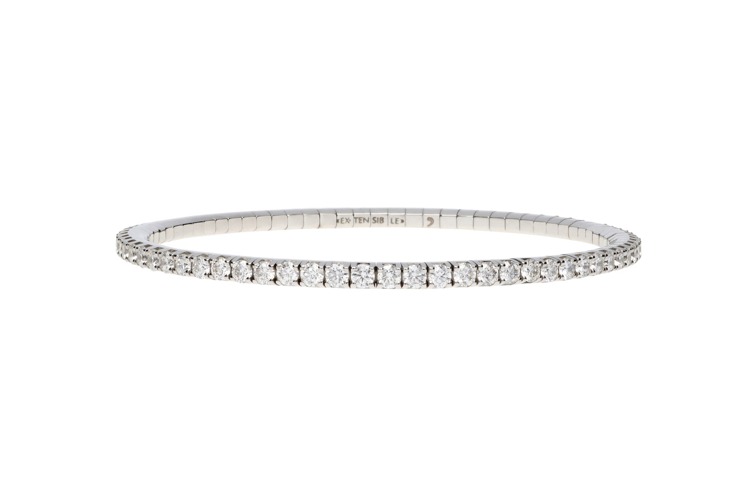 Spring Stretch Tennis Bracelet in White Gold