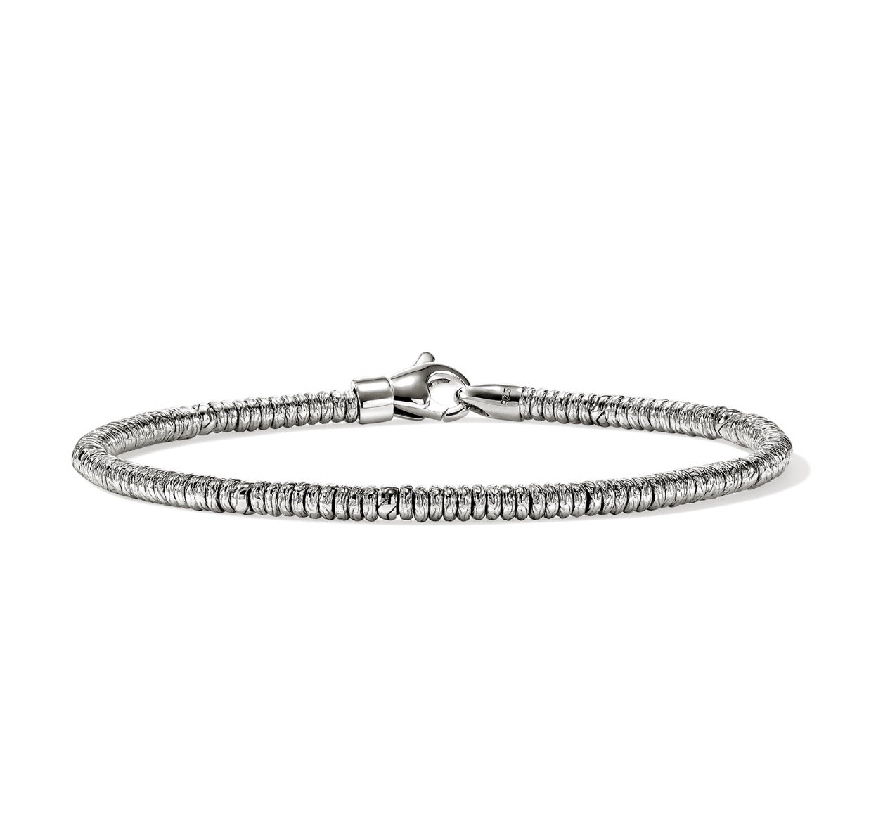 Sterling Silver Heishi Bracelet with Silver Beads