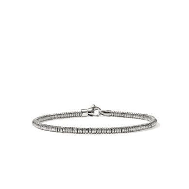 Sterling Silver Heishi Bracelet with Silver Beads