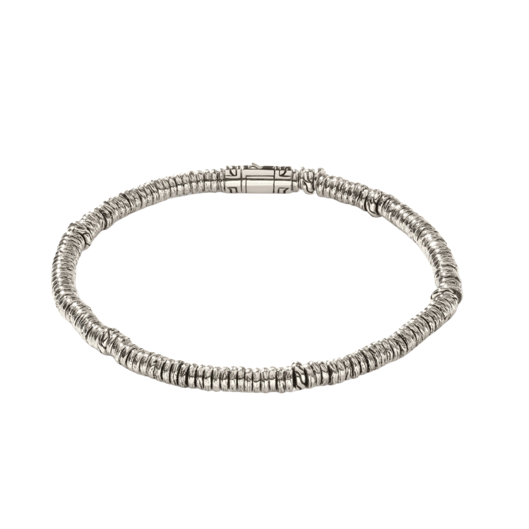 Sterling Silver Heishi Bracelet with Silver Beads