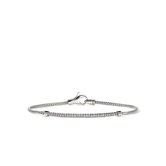 JH Essentials Silver Diamond Pave 1.8mm Bracelet
