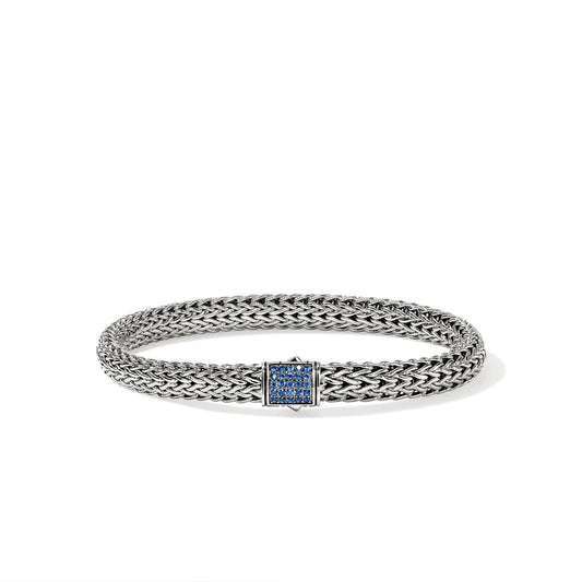 Icon 6.5mm Chain Bracelet with Blue Sapphire Clasp