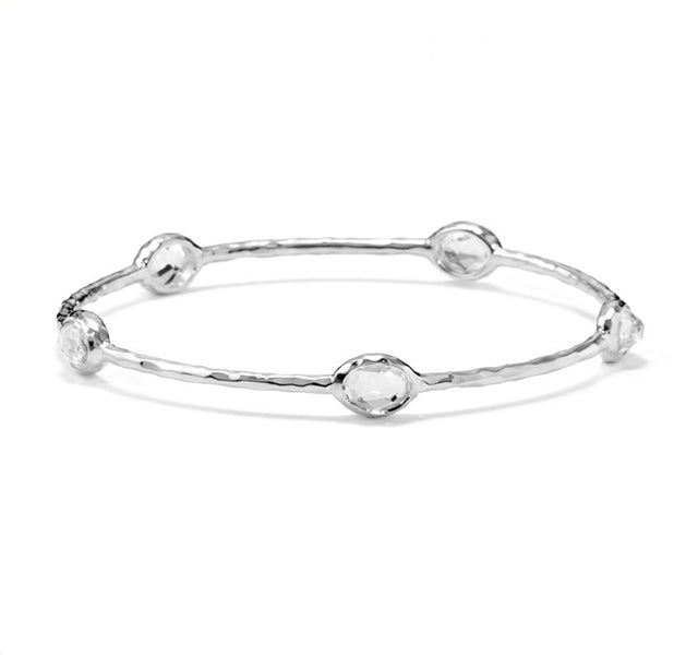Silver Rock Candy 5-Stone Bangle in Rock Crystal