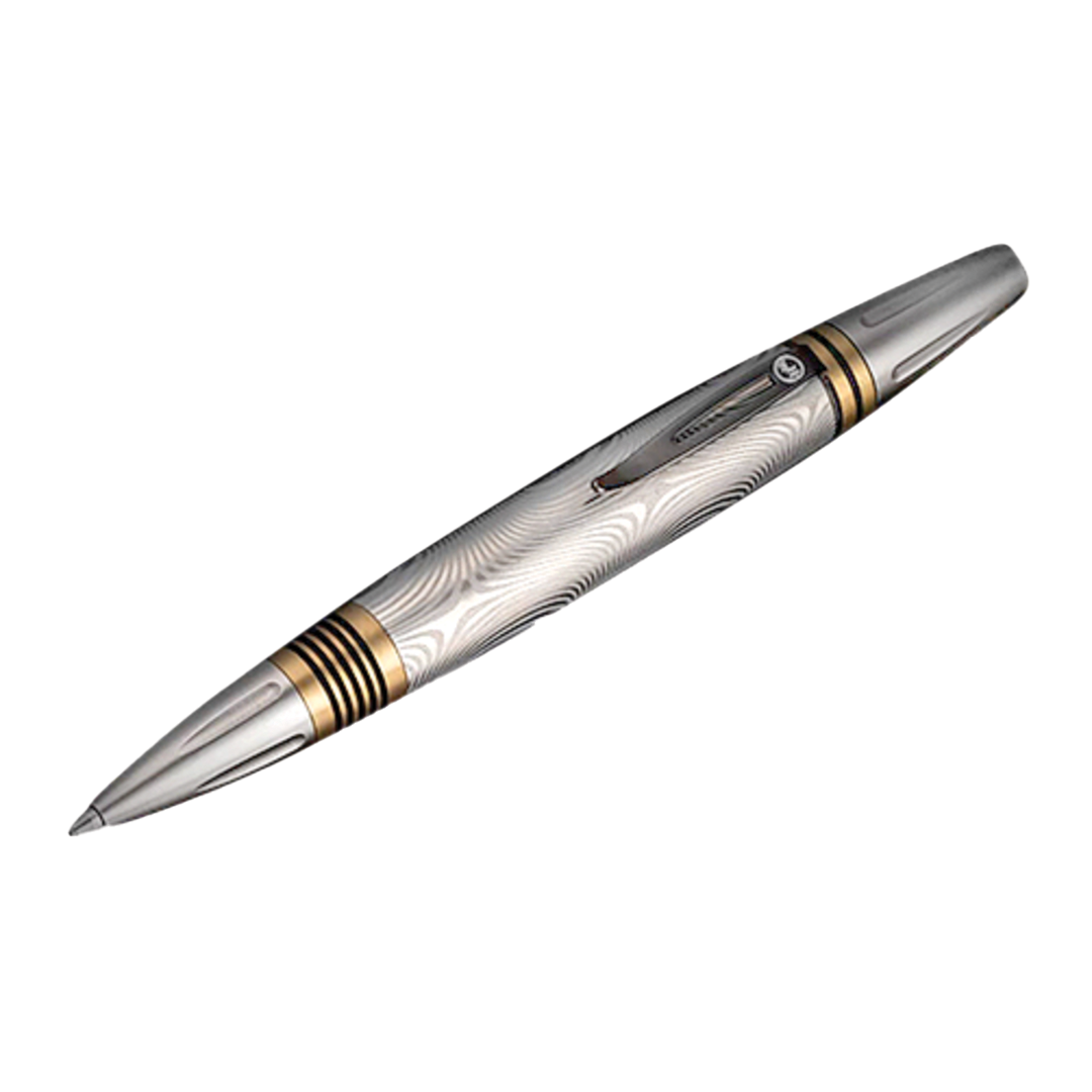 Caribe 16 Twist Action Writing Pen with Damascus Barrel and Brass Detailing