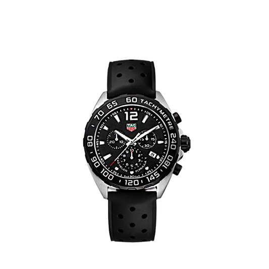 43mm Formula 1 Chronograph Watch with Black Dial & Strap