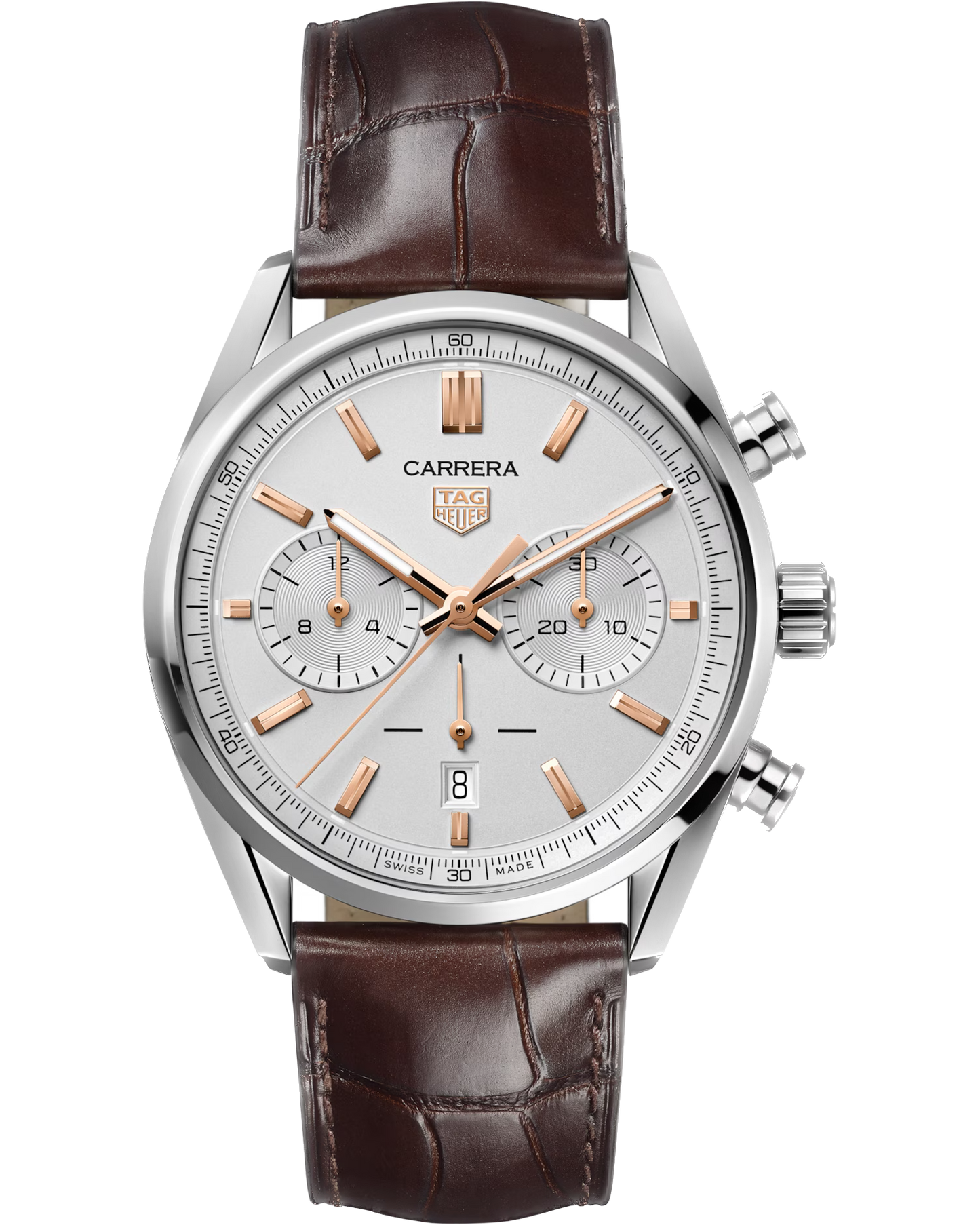 Carrera Chronograph 42mm with Brown Alligator Strap