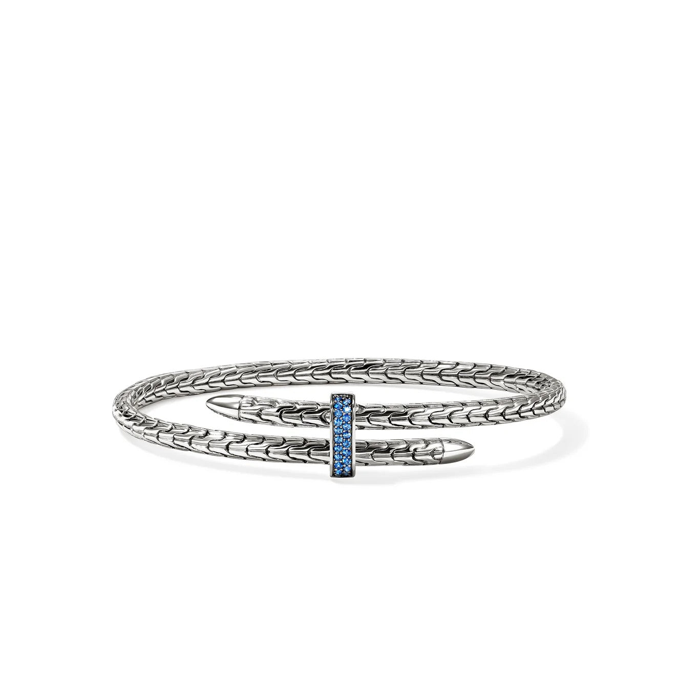 4mm Spear Flex Cuff Bracelet with Blue Sapphires
