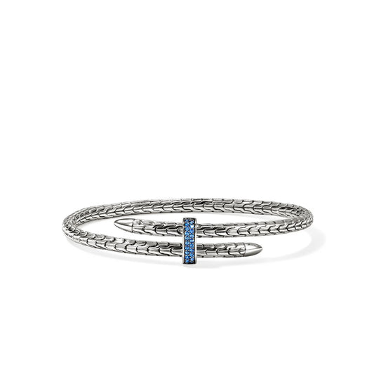 4mm Spear Flex Cuff Bracelet with Blue Sapphires