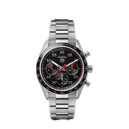 42mm Carrera Chronograph Watch with Black Dial