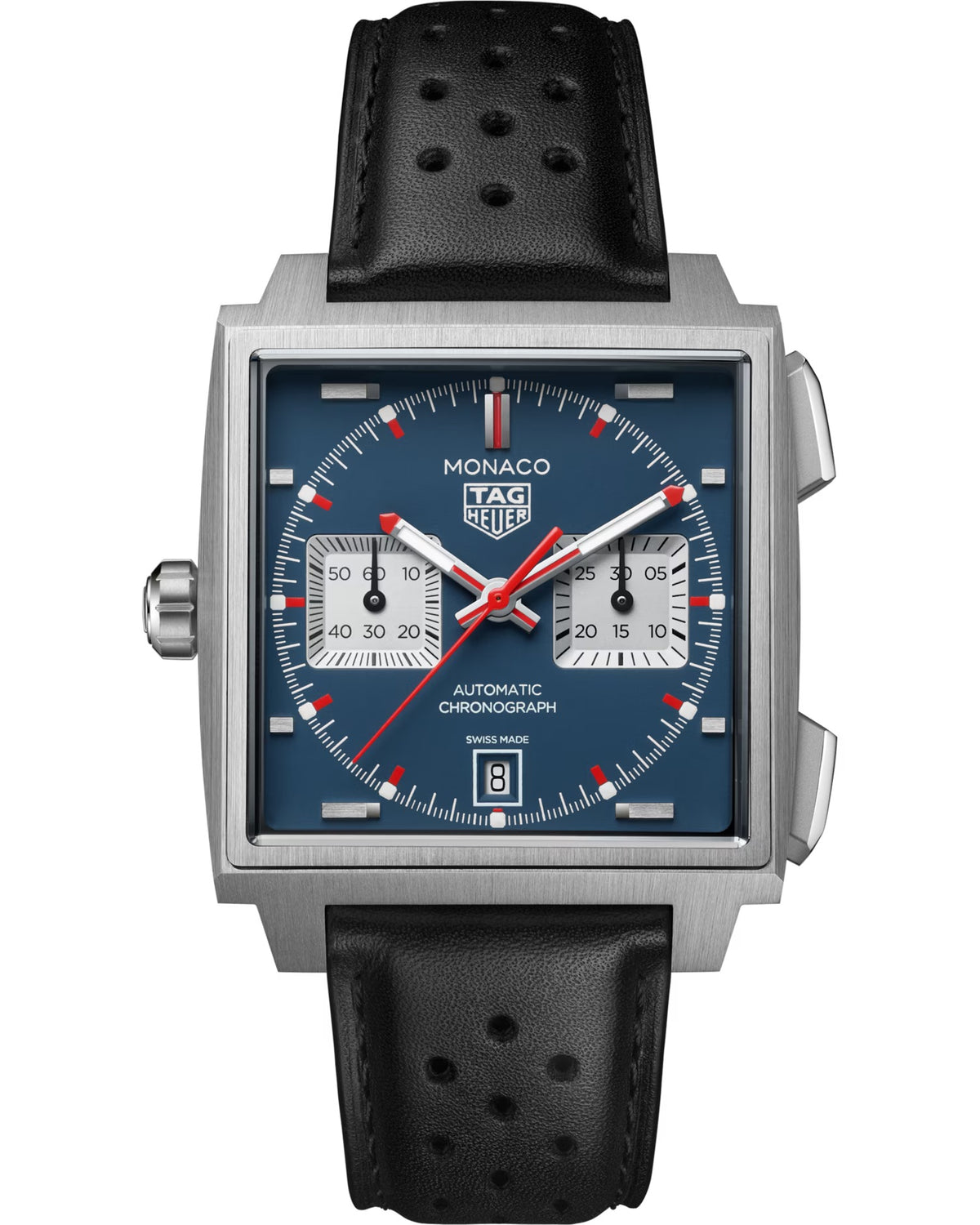 39mm Monaco Chronograph Watch with Blue Dial
