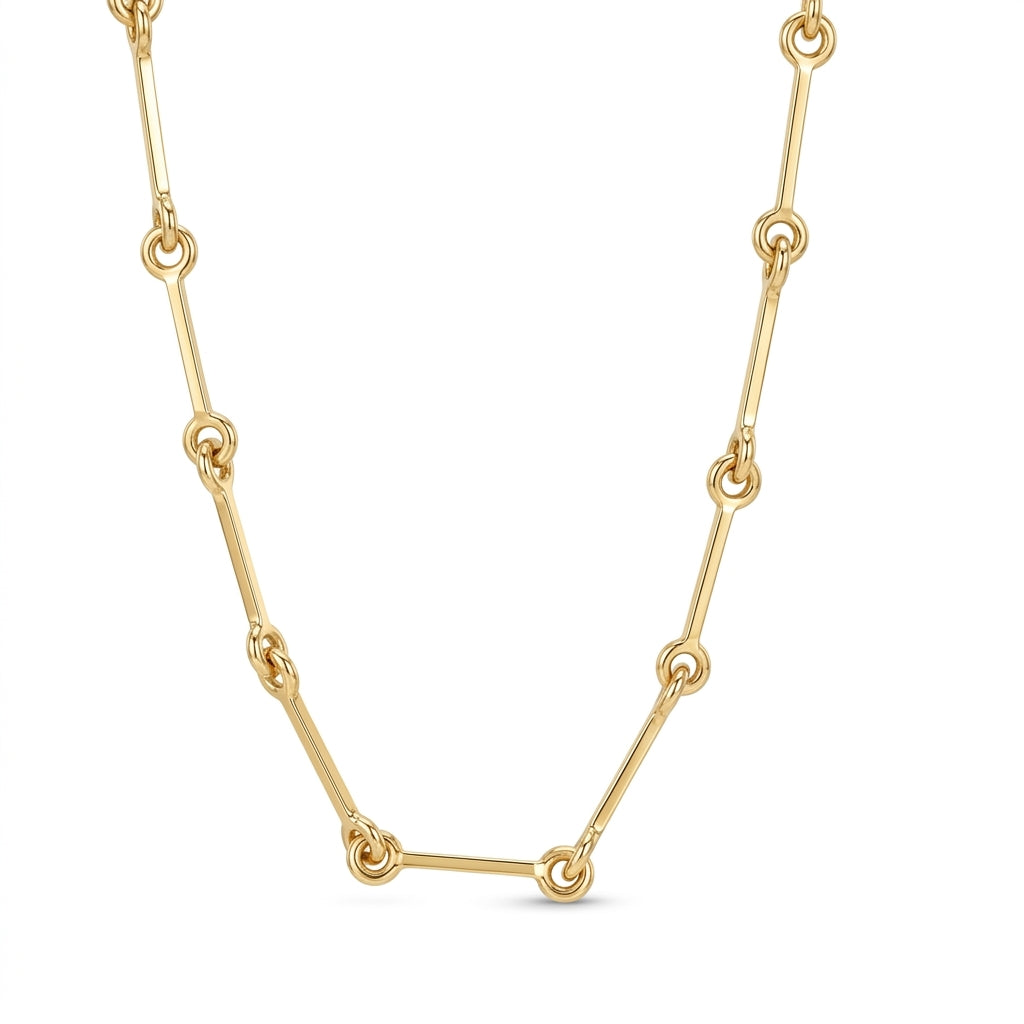 Yellow Gold Stick Link Chain