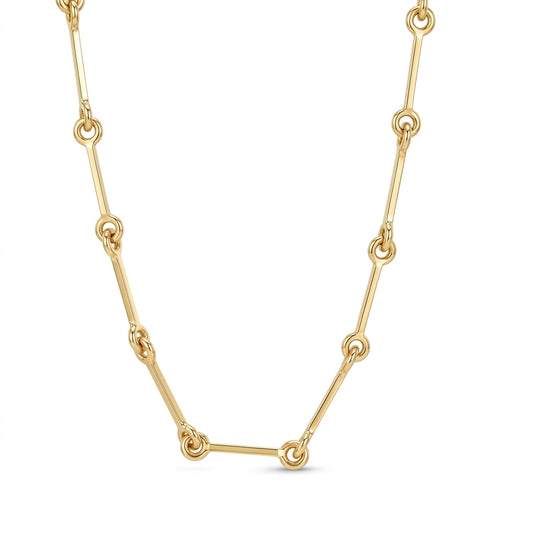 Yellow Gold Stick Link Chain