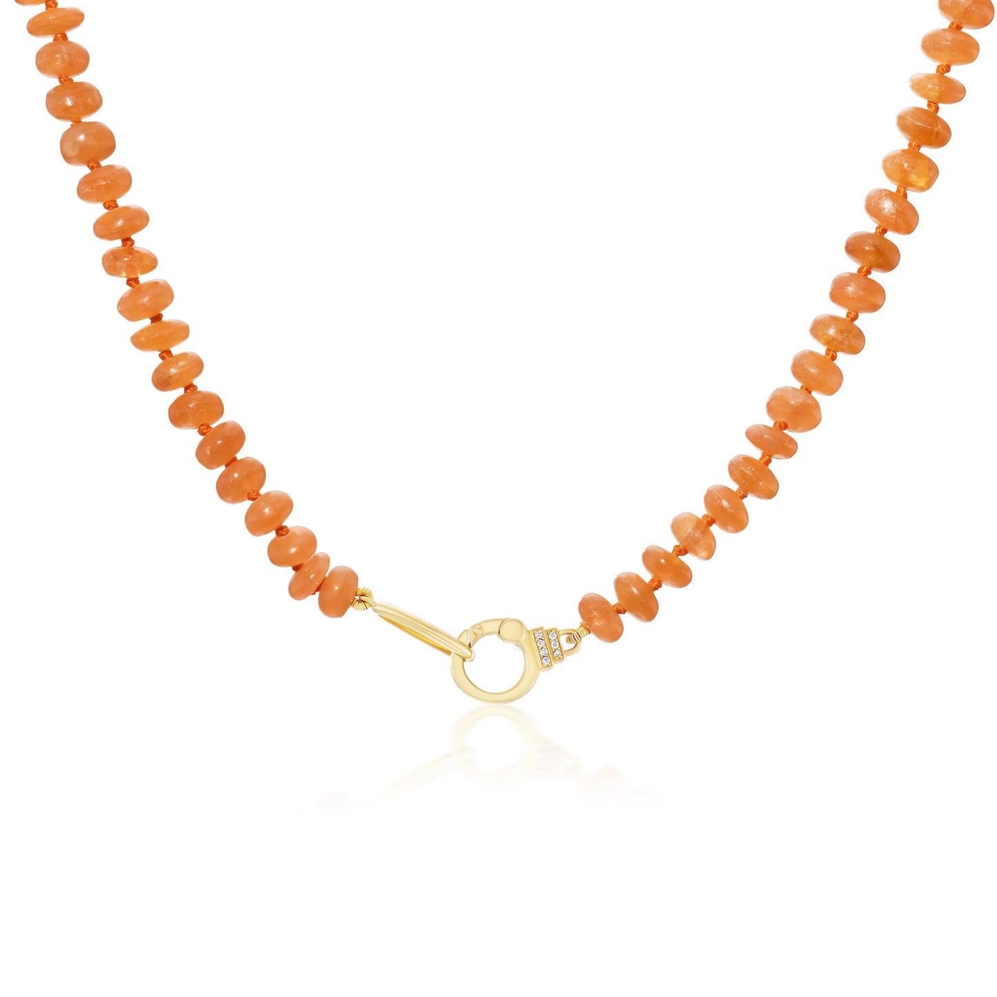 Triphylite Beaded Necklace with Charm Holder Clasp