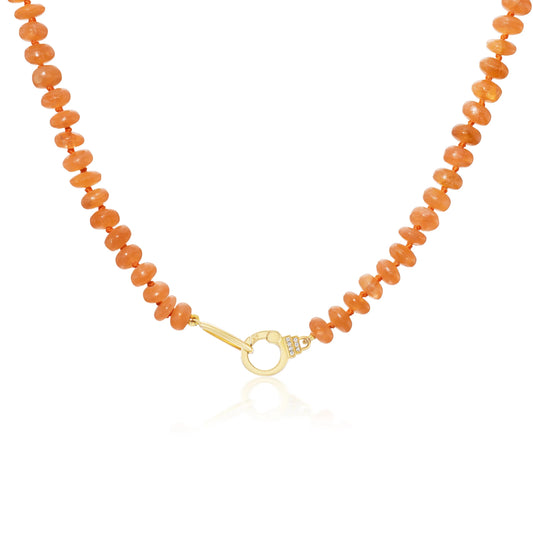 Triphylite Beaded Necklace with Charm Holder Clasp