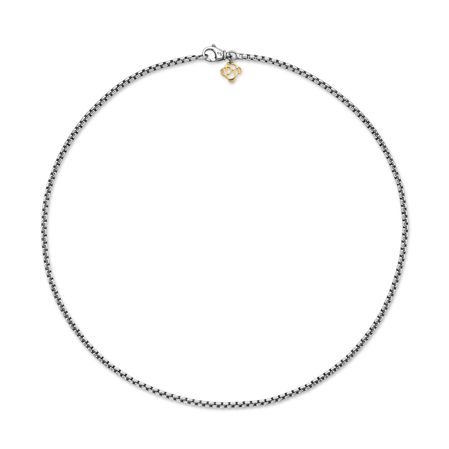 Small Box Chain Necklace with Gold