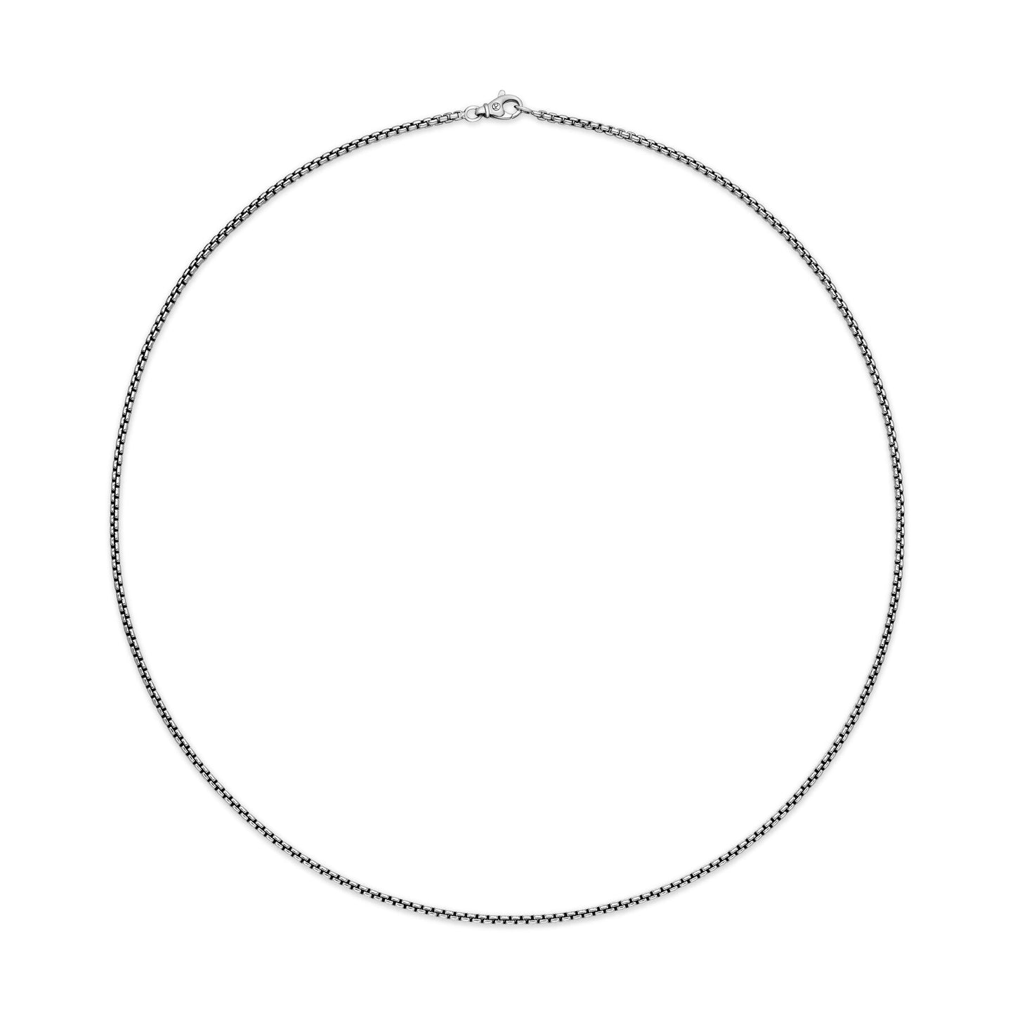 Small Box Chain Necklace in Sterling Silver, 2.7mm