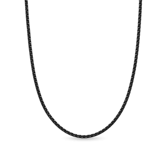 Small Box Chain Necklace in Stainless Steel, 2.7mm