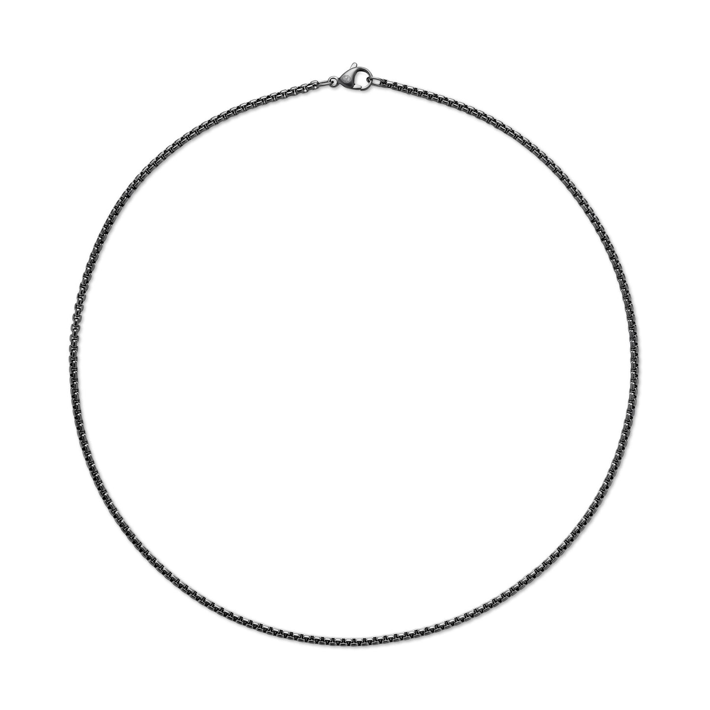 Small Box Chain Necklace in Stainless Steel, 2.7mm