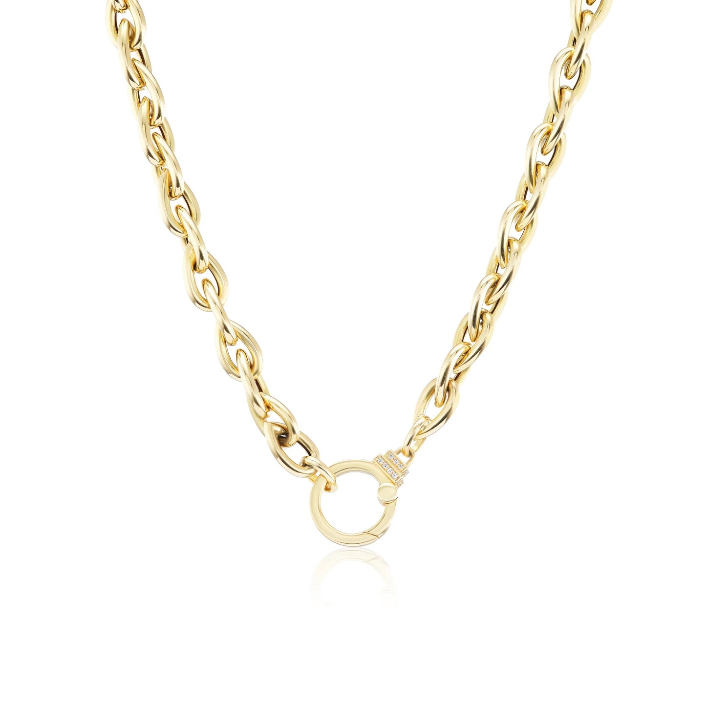 Triphylite Beaded Necklace with Charm Holder Clasp