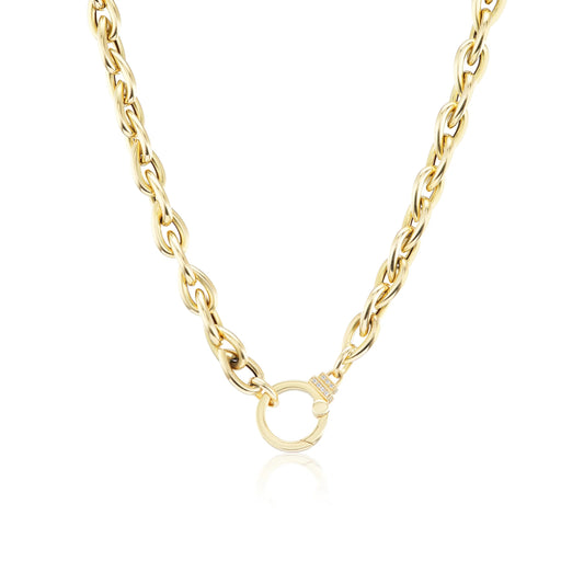 Triphylite Beaded Necklace with Charm Holder Clasp