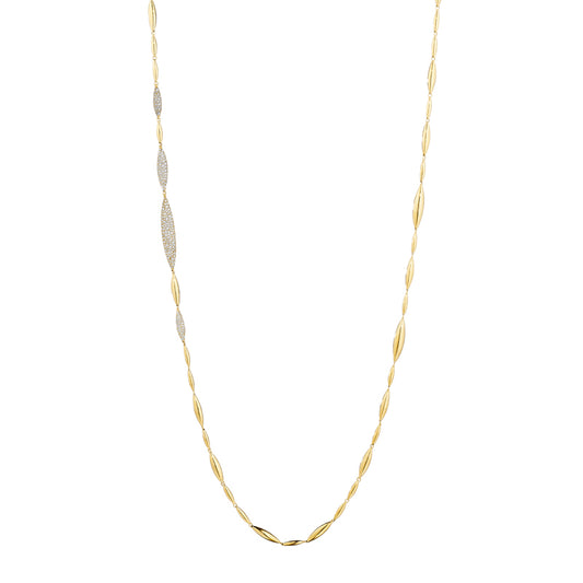 Tribal Necklace with Pave Diamond Stations