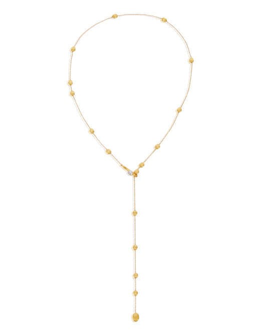 Hand Engraved Gold Boule Y Necklace