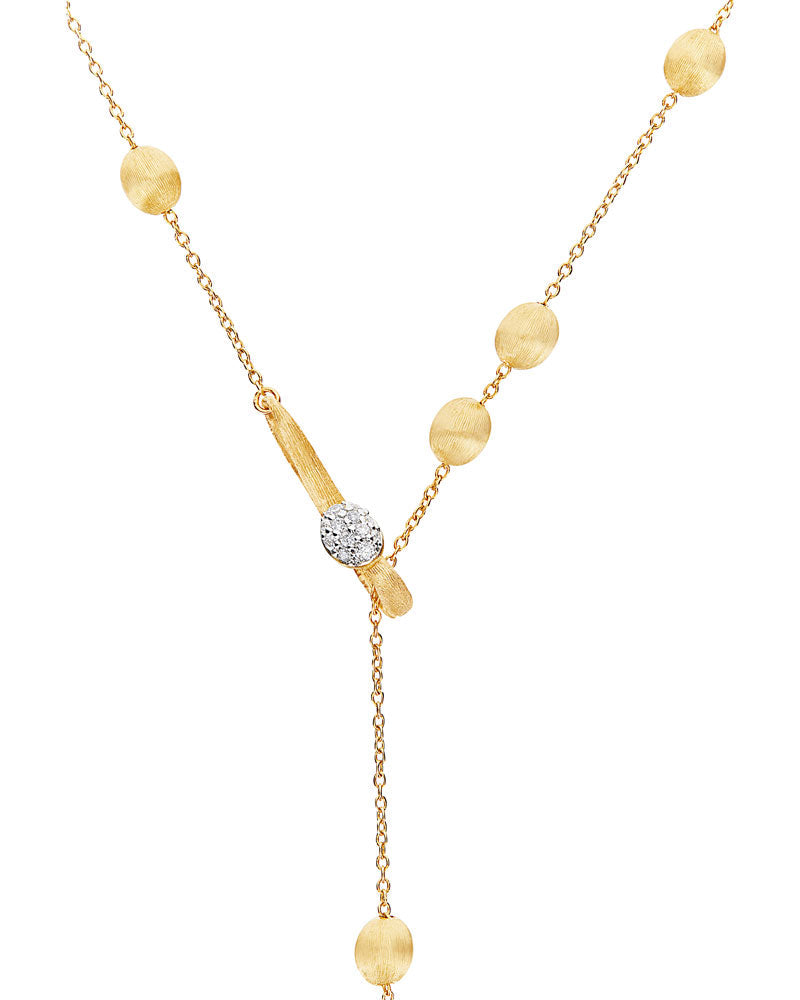 Hand Engraved Gold Boule Y Necklace