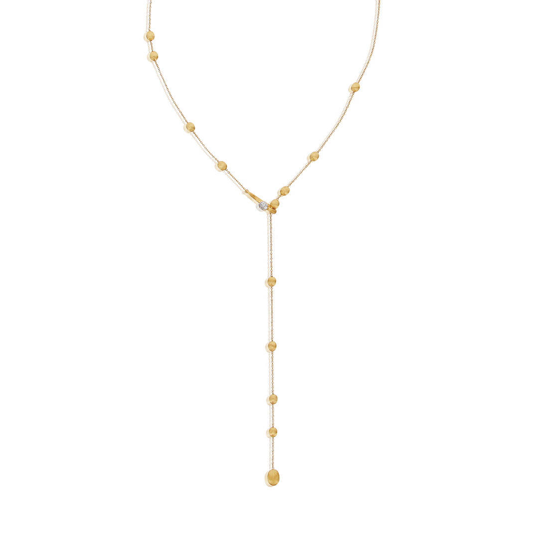 Hand Engraved Gold Boule Y Necklace