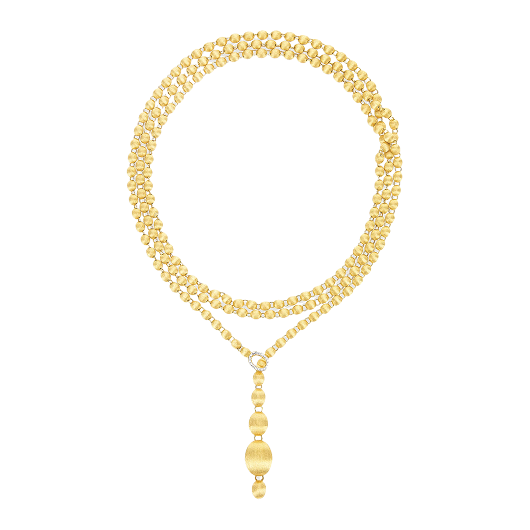 'Ivy' Slim Diamond Convertible Statement Necklace in 18K Yellow Gold